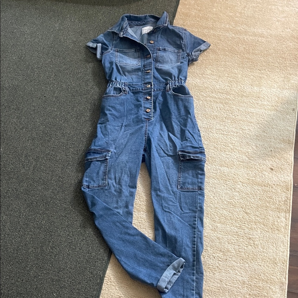 Celebrity Pink Denim Blue Jumpsuit